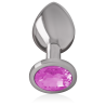 Intense - Plug Anal En Métal Aluminium Avec Cristal Rose Taille M